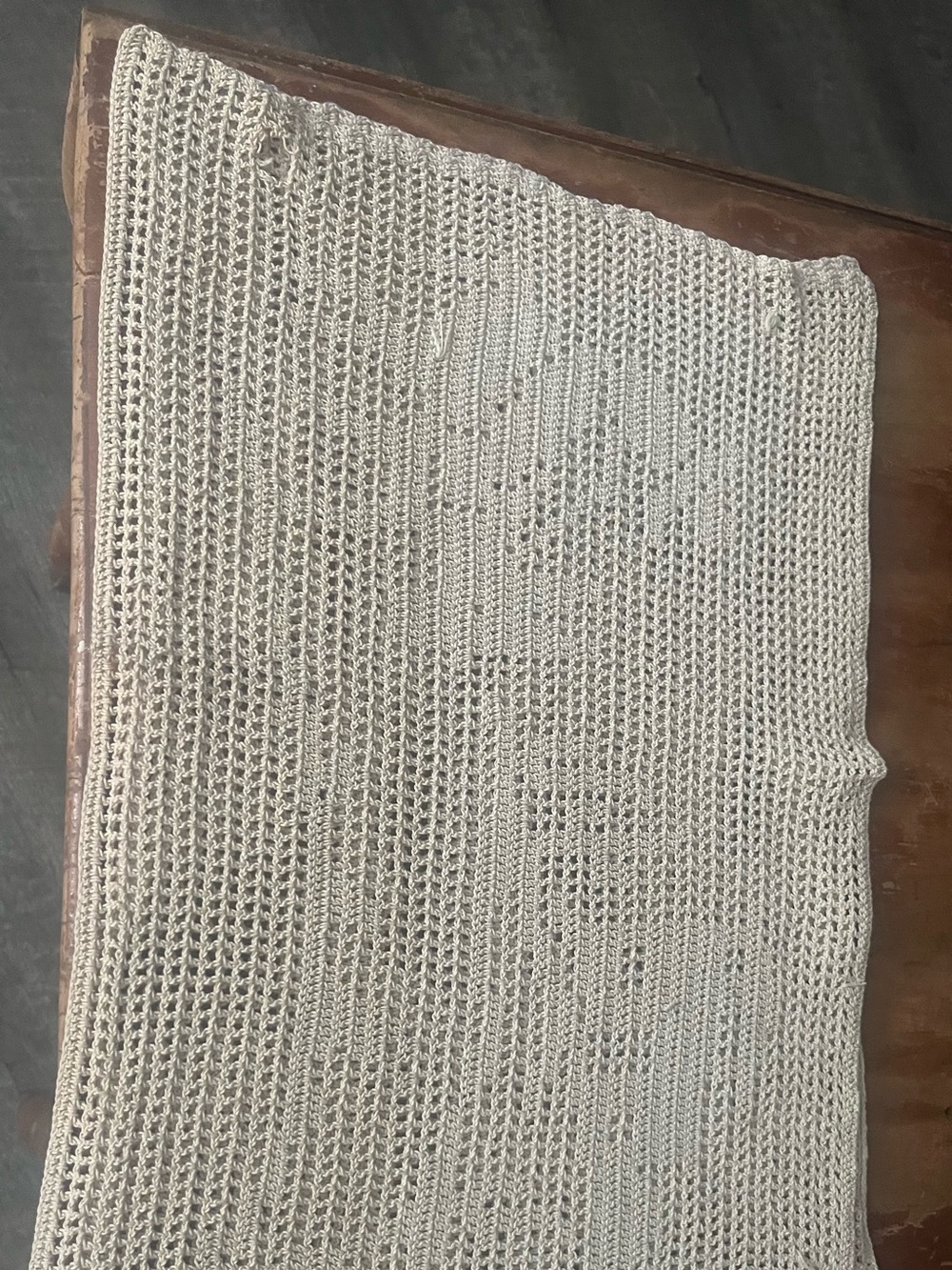 Neutral Cream Crochet Throw Cover